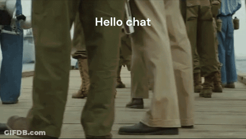 Group Of People Standing In Line Saying Hello Chat GIF