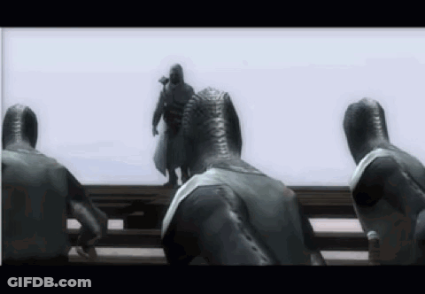 Group Of People Standing In Video Game GIF