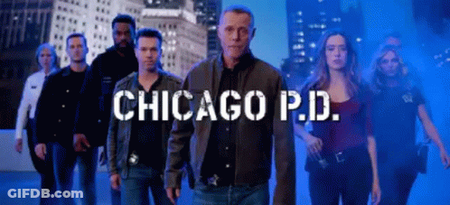 Group Of People Standing Next To Each Other With Chicago P.D GIF