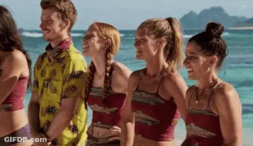 Group Of People Standing On Beach GIF