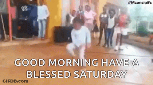 Group Of People Standing With Dancing Child GIF
