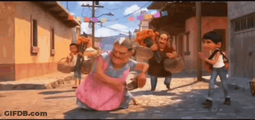 Group Of People Walking Down Street GIF