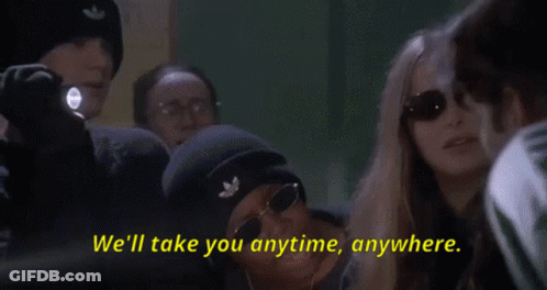 Group Of People We'll Take You Anytime Anywhere GIF