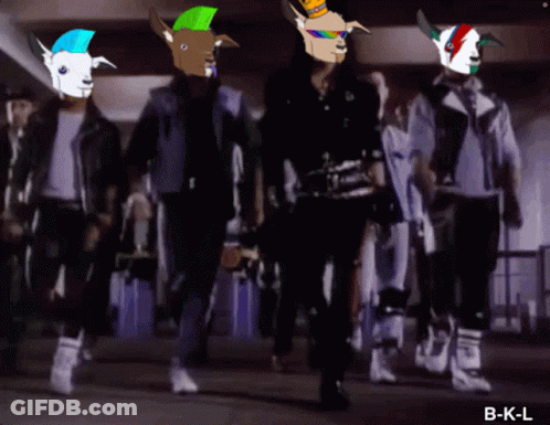 Group Of People With Goats On Faces And BKL GIF
