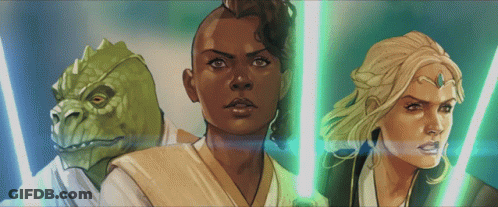 Group Of People With Lightsabers GIF