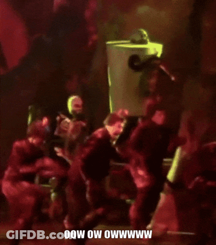 Group Of People With Oow Ow Owwww Text GIF