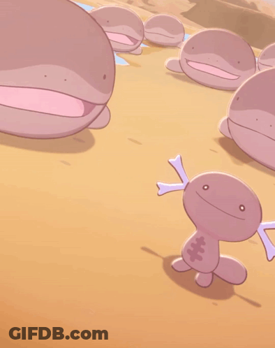 Group Of Pink Whales With Mouths Open GIF