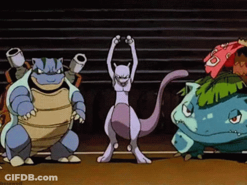 Group Of Pokemon Standing On Field GIF