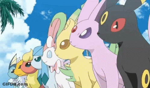 Group Of Pokemon With Number 0 On Head GIF