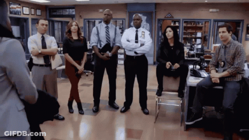 Group Of Police Officers With NYPD Badge GIF