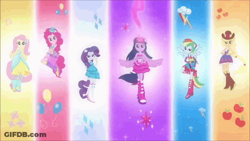 Group Of Ponies Standing Together GIF