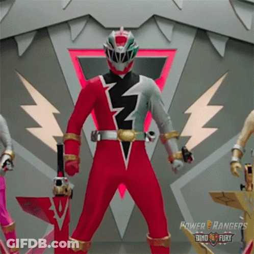 Group Of Power Rangers Standing Together GIF