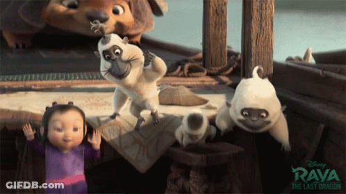 Group Of Raya And The Last Dragon Characters GIF