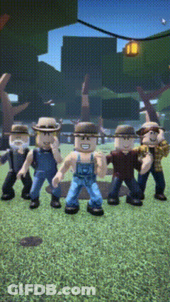 Group Of Roblox Characters Standing In Field GIF