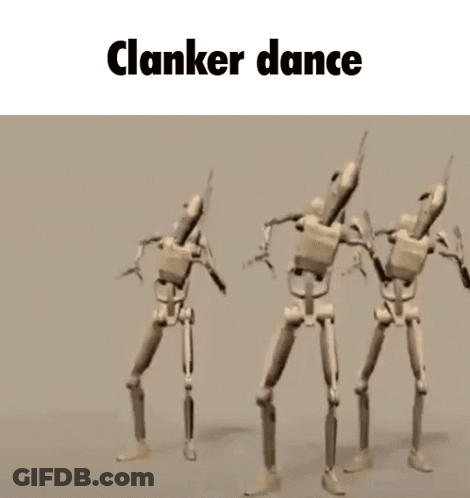 Group Of Robots Dancing Clanker Dance GIF
