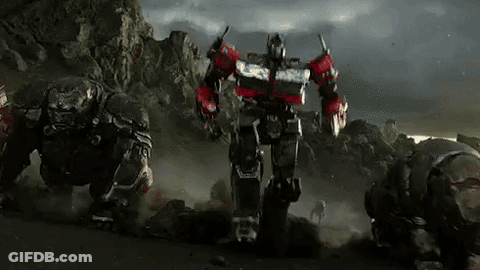 Group Of Robots On Rocky Hillside GIF