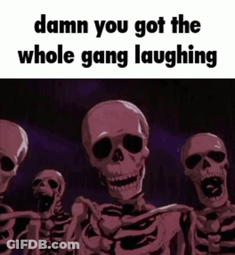 Group Of Skeletons Laughing GIF
