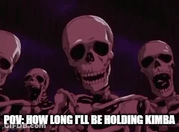 Group Of Skeletons Standing Next To Each Other One Holding Kimbo GIF