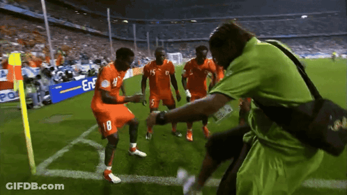 Group Of Soccer Players With Number 18 GIF