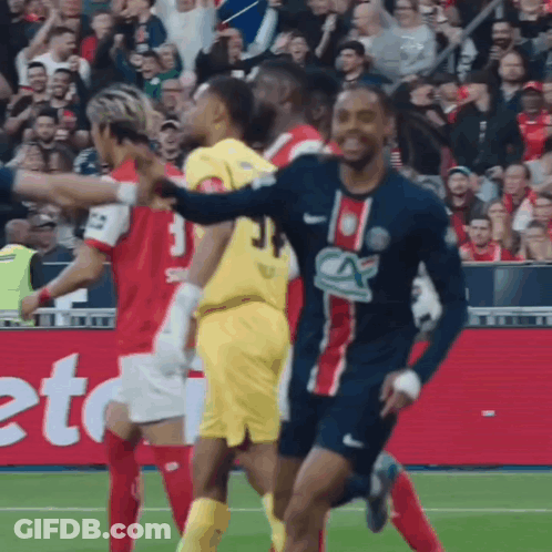Group Of Soccer Players With Number 3 GIF