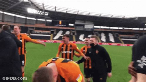 Group Of Soccer Players With Number 9 GIF