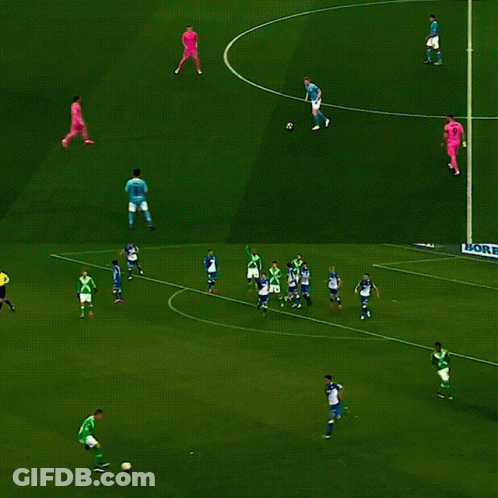 Group Of Soccer Players With Xtip Sportwetten Banners GIF