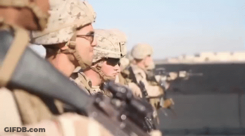 Group Of Soldiers Holding Guns GIF
