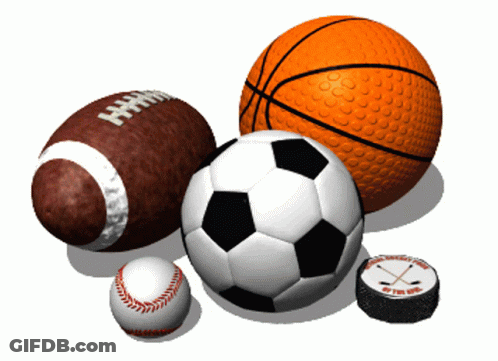 Group Of Sports Balls Basketball And Baseball GIF