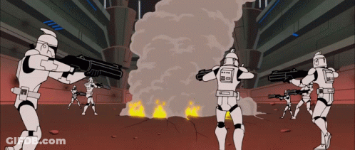 Group Of Storm Trooper Soldiers Holding Guns GIF