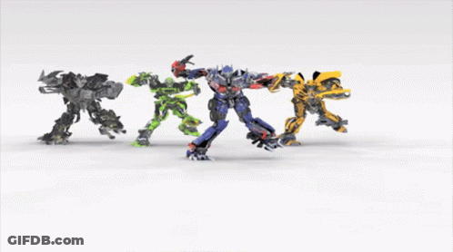 Group Of Transformers Dancing GIF