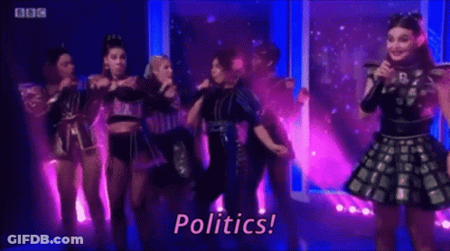 Group Of Women Dancing On Stage One Holding Microphone GIF