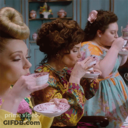 Group Of Women Drinking Tea GIF