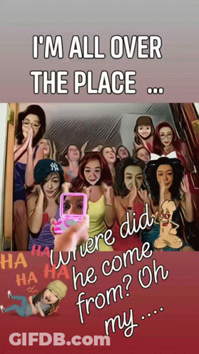 Group Of Women Posing I'm All Over The Place GIF