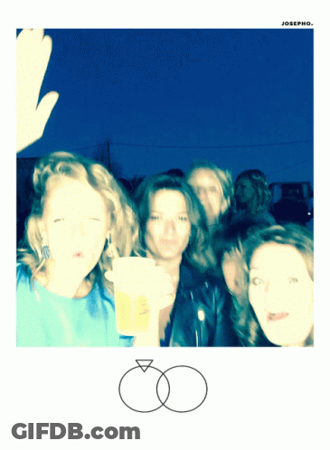 Group Of Women Posing With Josepho GIF