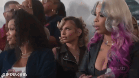 Group Of Women Sitting In Crowd GIF