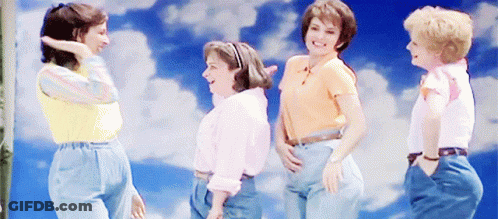 Group Of Women Standing In Front Of Blue Sky GIF