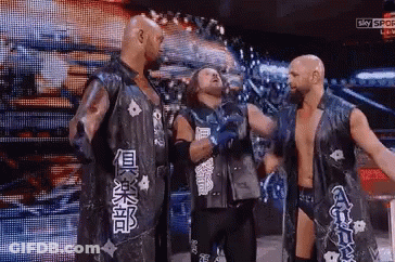 Group Of Wrestlers On Wrestling Ring GIF