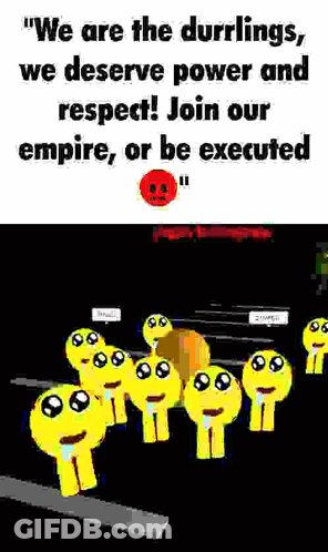 Group Of Yellow Smiley Faces Standing Together GIF
