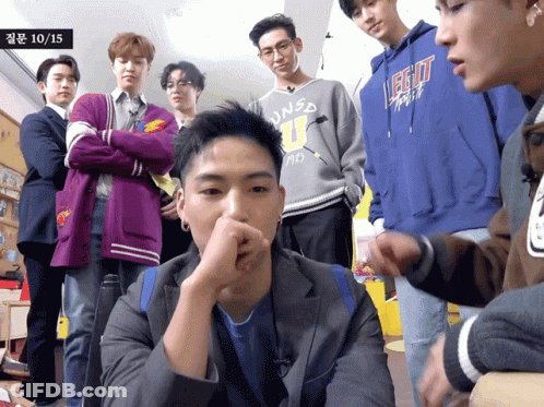Group Of Young Men One Wearing Lego Sweatshirt GIF