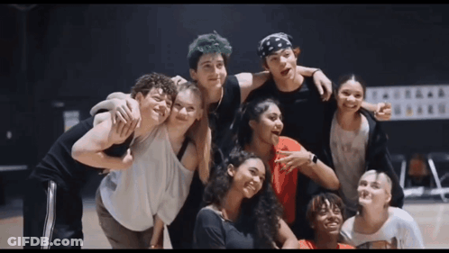 Group Of Young People Posing GIF