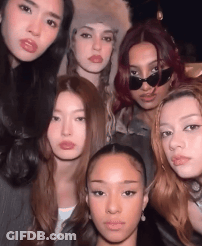 Group Of Young Women Posing GIF