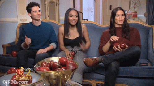 Group On Couch With Apples Saying After Party Tournament GIF