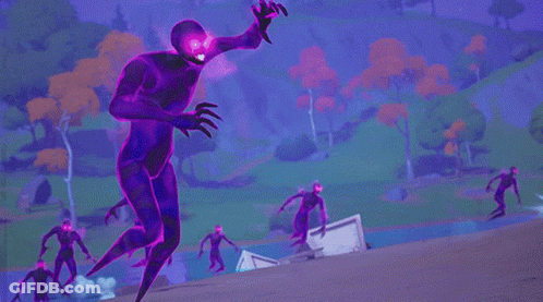 Group On Hill With Purple Zombies GIF