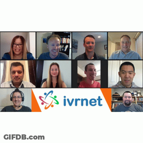Group On Video Call With IVRNET Logo GIF