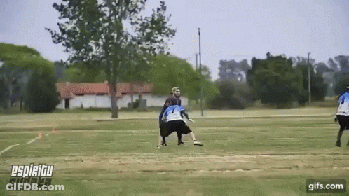 Group Playing Frisbee On Field With Gifs.com GIF