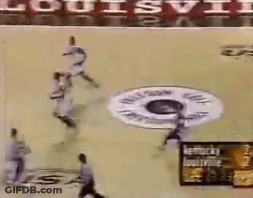 Group Playing Game In Front Of Louisville Sign GIF