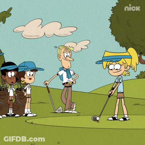 Group Playing Golf With Nick Logo GIF