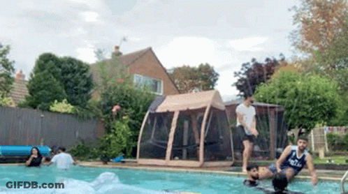 Group Playing In Swimming Pool GIF