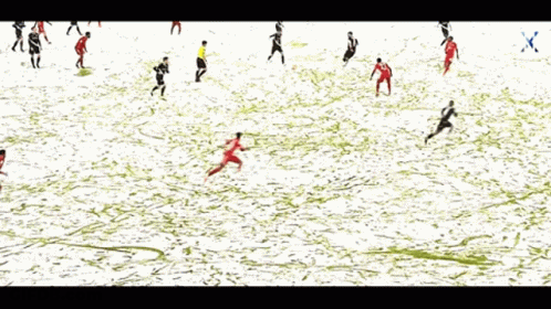 Group Playing Soccer With Cartoon Character GIF