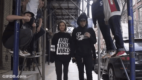Group Posing For Photo True Tril Vibes Shirt GIF